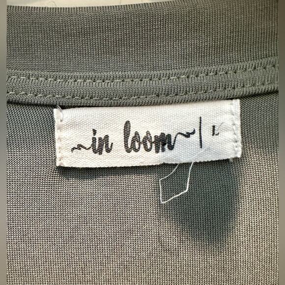 IN LOOM | Muted Sage Green Babydoll Top Ruffle Sleeve Tiered Blouse | Size Small - Picture 5 of 7